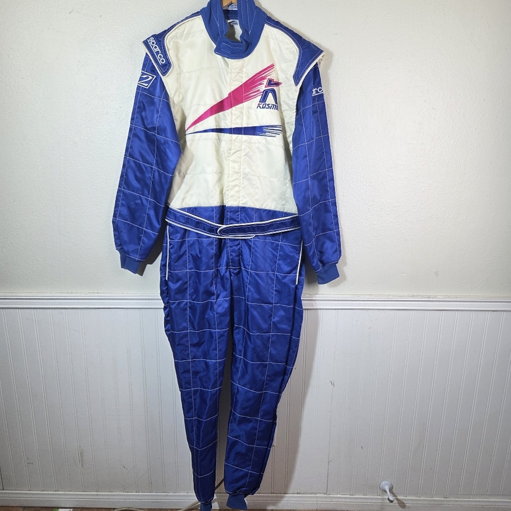 Vintage 2002 Sparco K1 Racing Suit Y2K Motorsport Karting FIA CIK Blue White 54